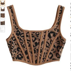 Leopard Corset Crop Top